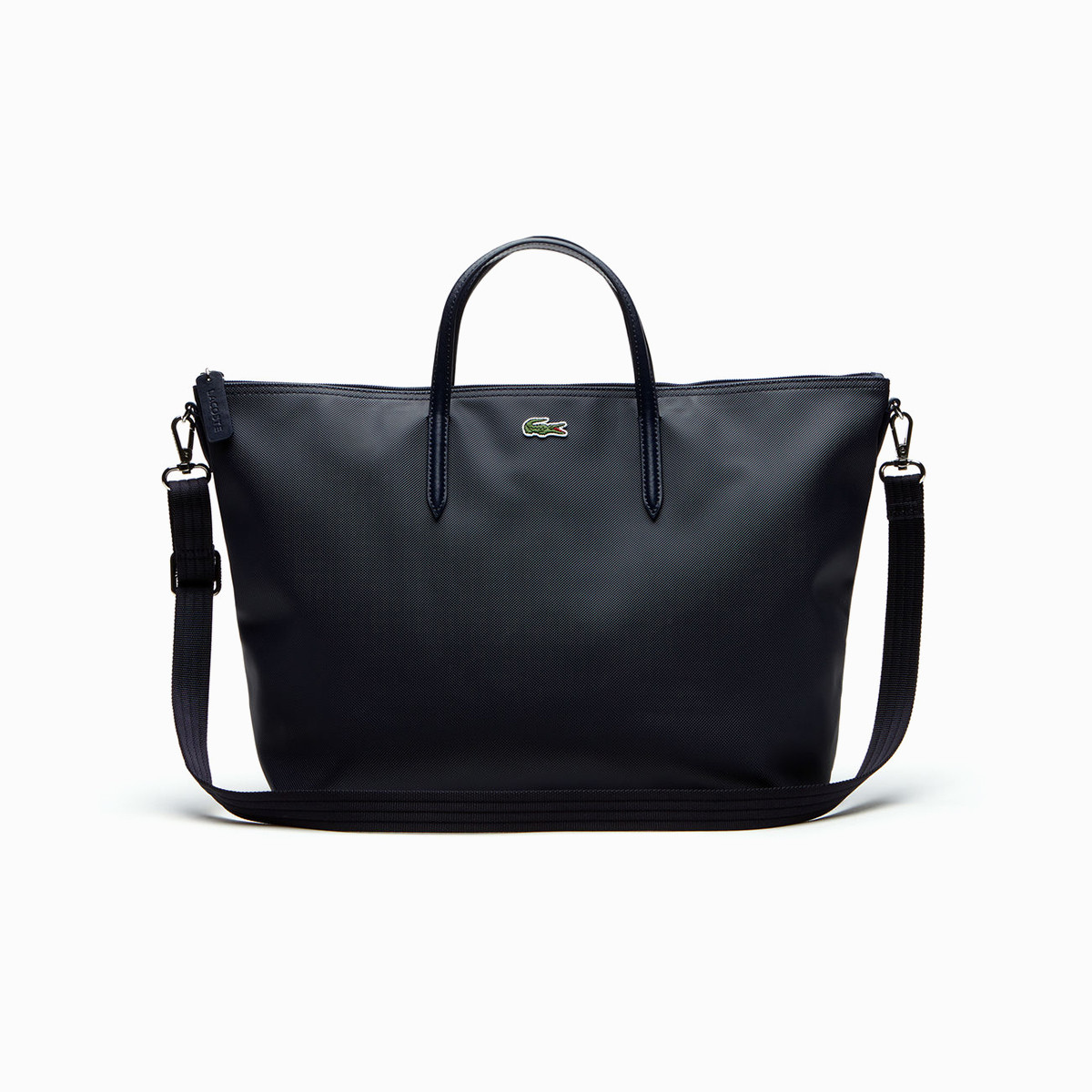 鳄鱼lacoste l.12.12系列纯色托特包(附肩带)