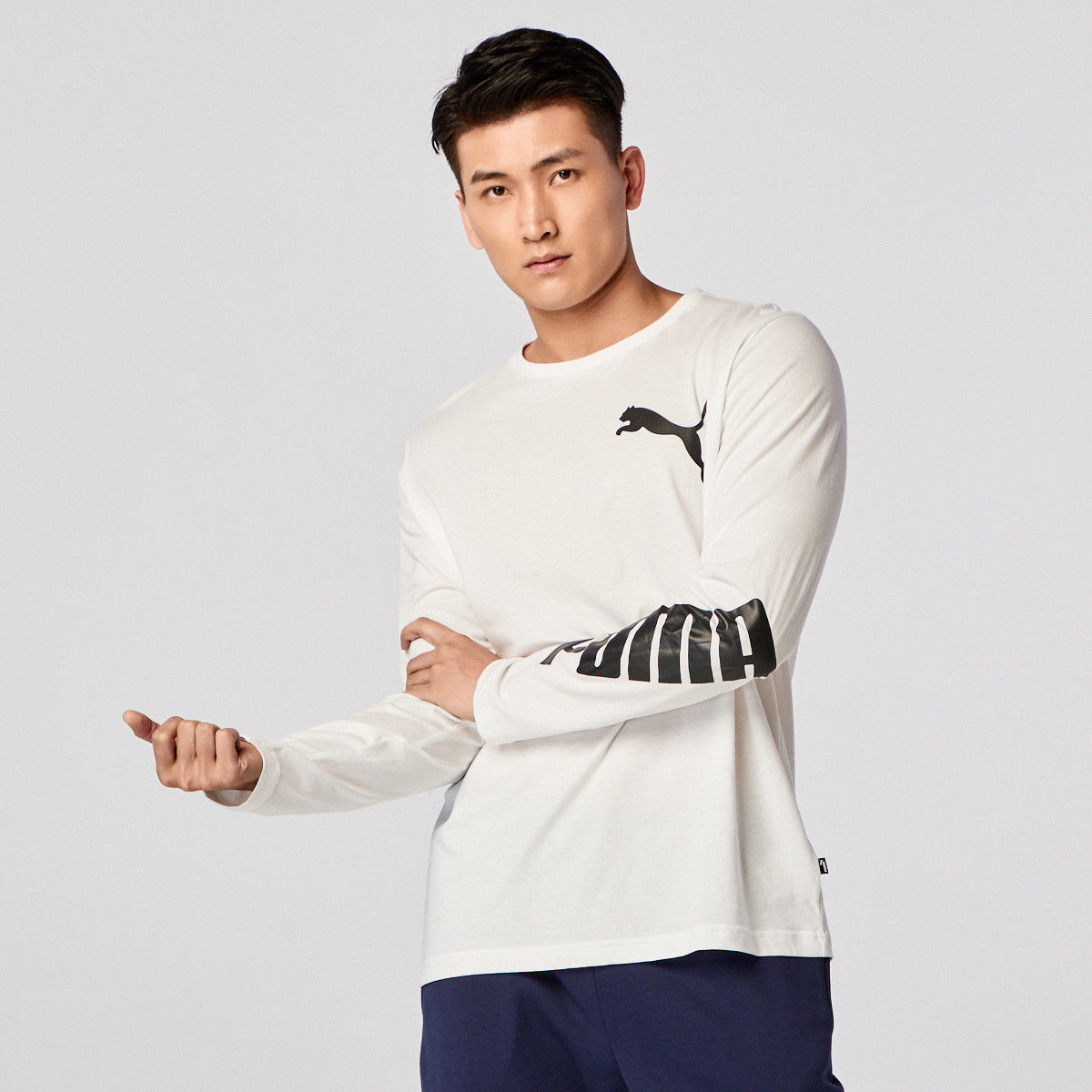 彪马puma 柔软棉质 男款长袖t恤 白色 xxl