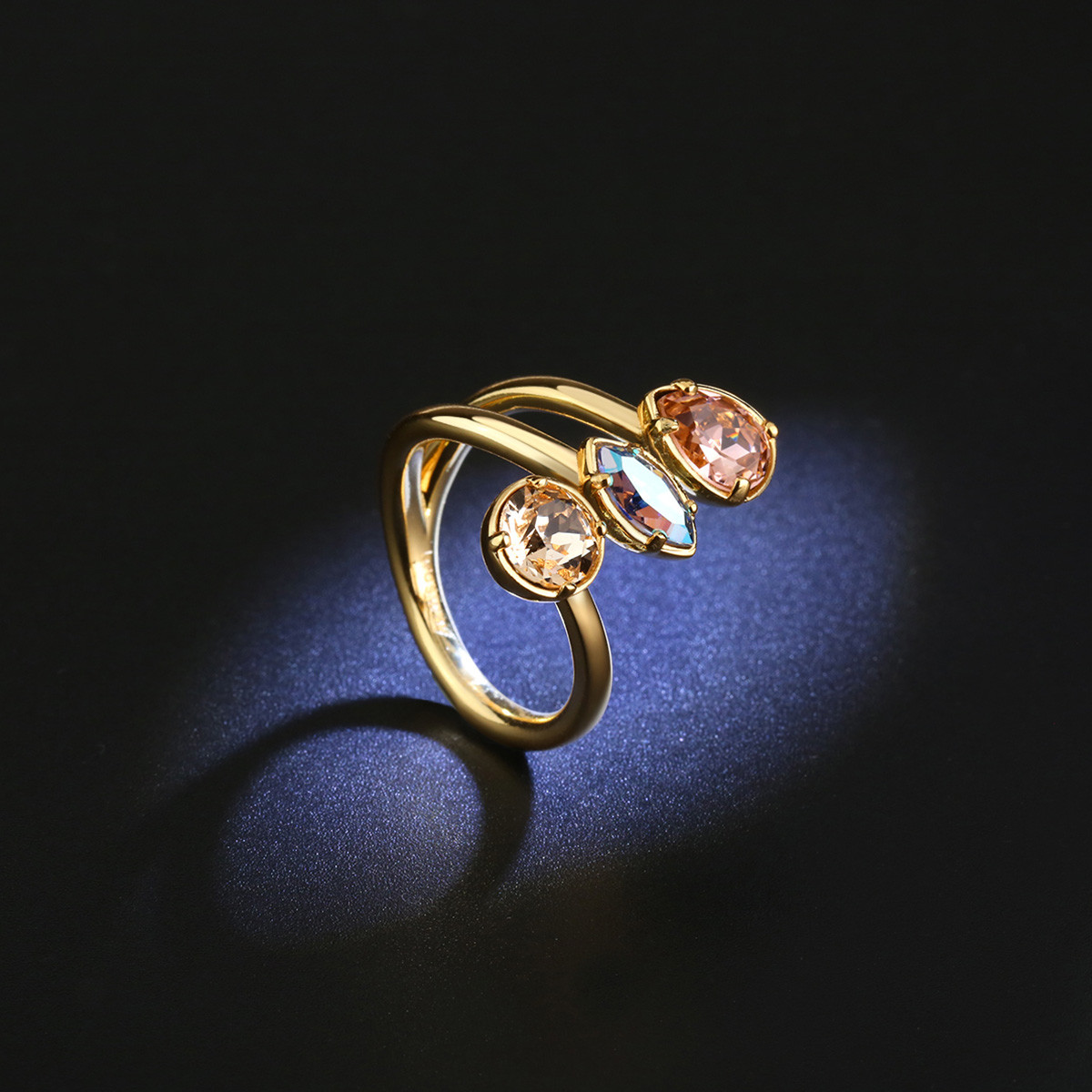 brosway宝思薇意大利设计affinity系列欧美时尚简约创意叠搭戒指指环