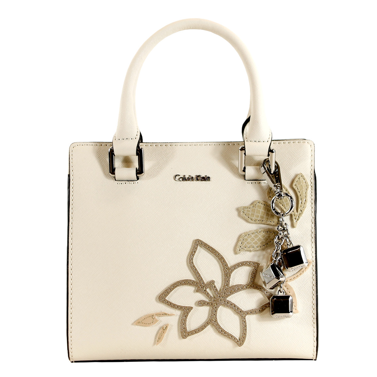 calvin klein logan 条纹印花皮革皮质大号印花斜挎包