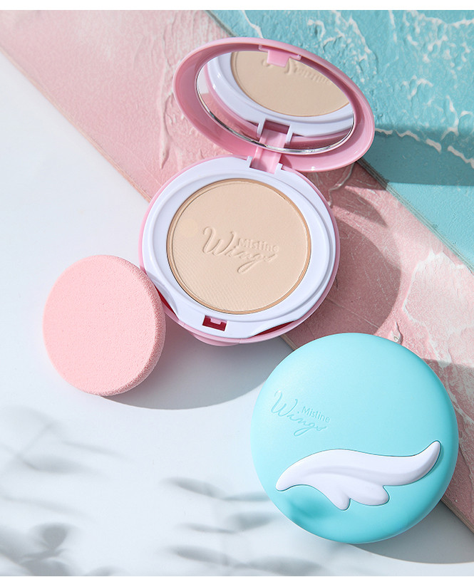 蜜丝婷 马卡龙天使羽翼粉饼 轻薄持久防水控油定妆遮瑕防晒