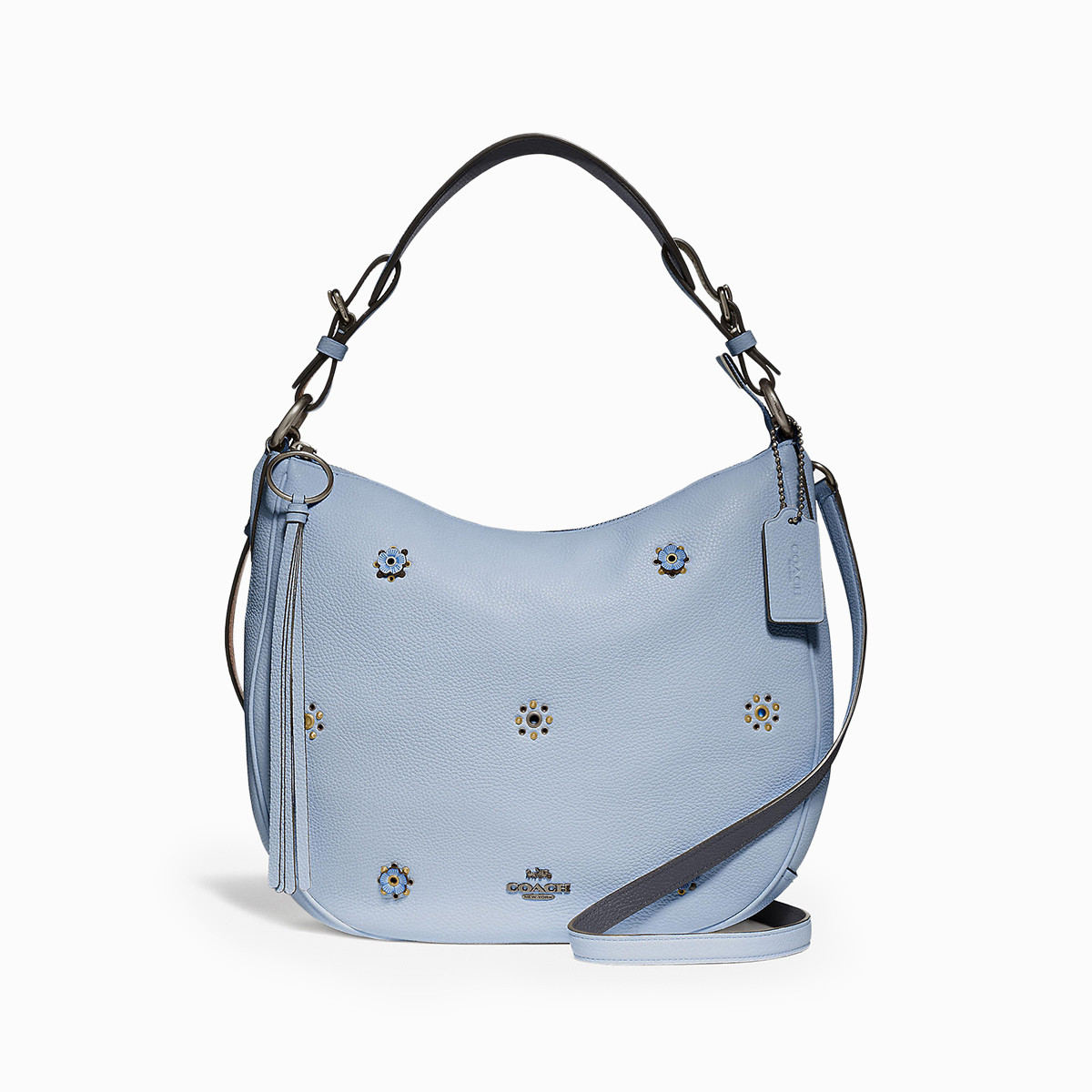 coach sutton 花朵铆钉半月包单肩包