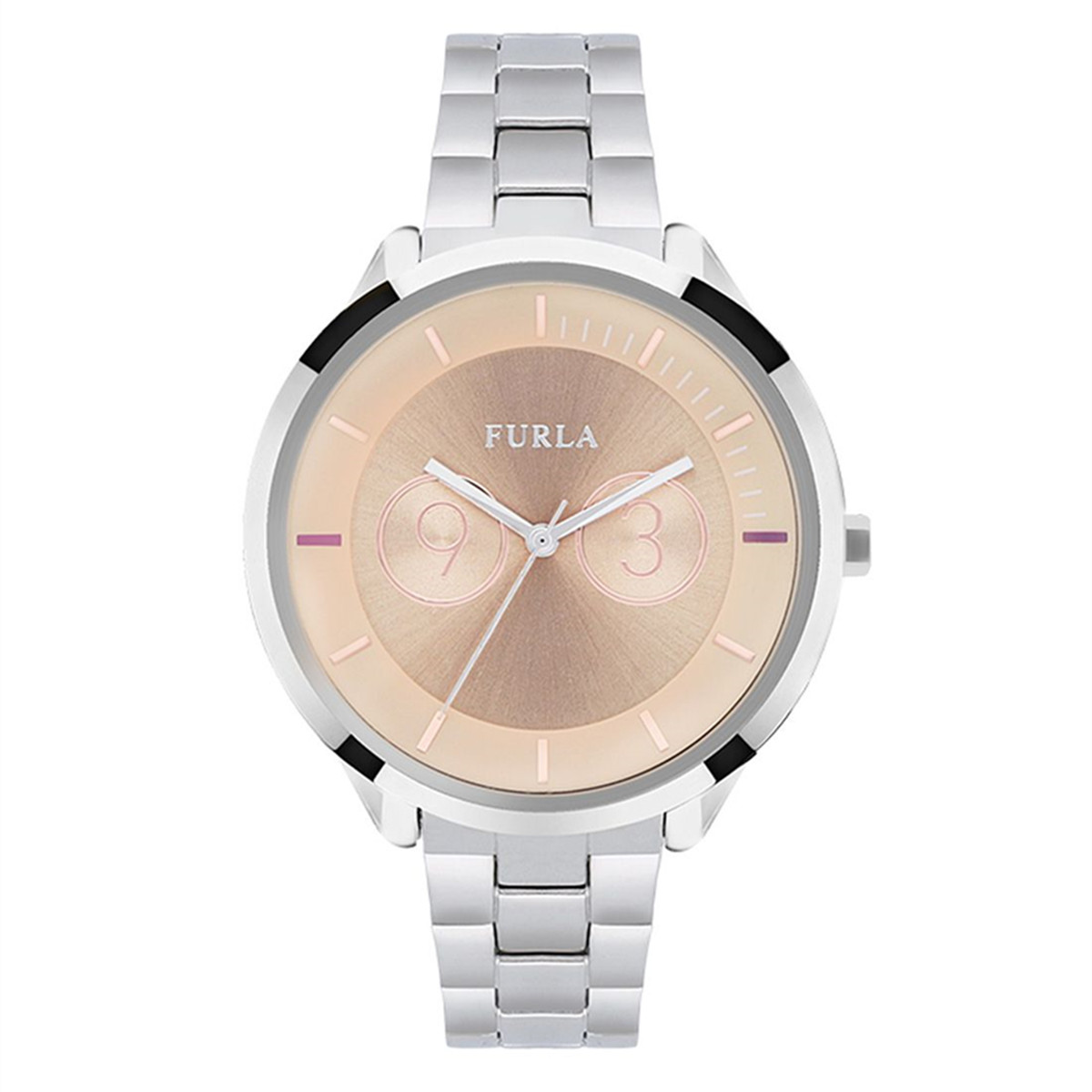 furla意大利芙拉女表 大都会系列93印纹表盘钢带石英手表腕表石英表