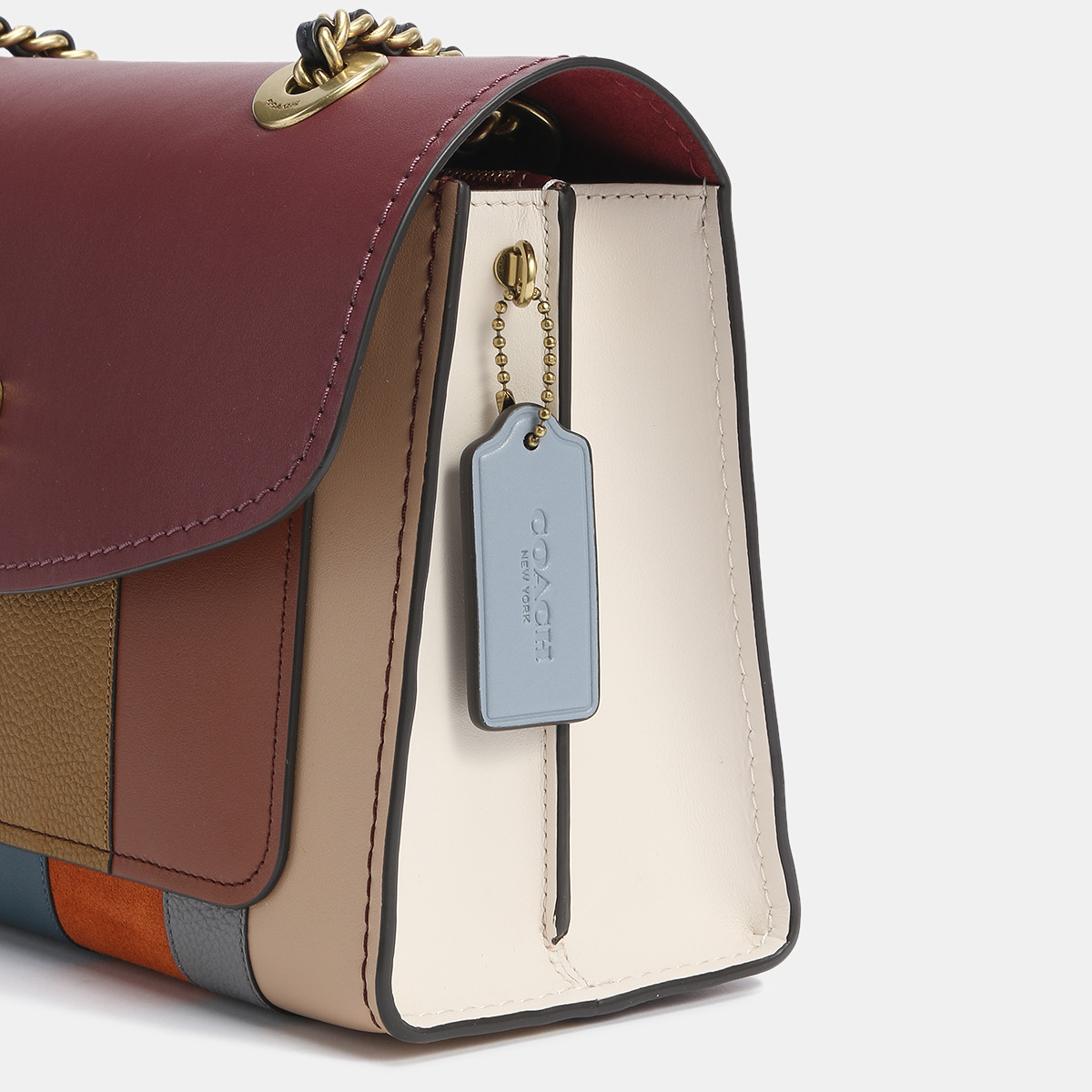 coach parker女士条纹撞色斜挎包