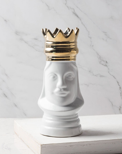 缪斯系列金色皇冠陶瓷花瓶花器花插客厅装饰插花摆件