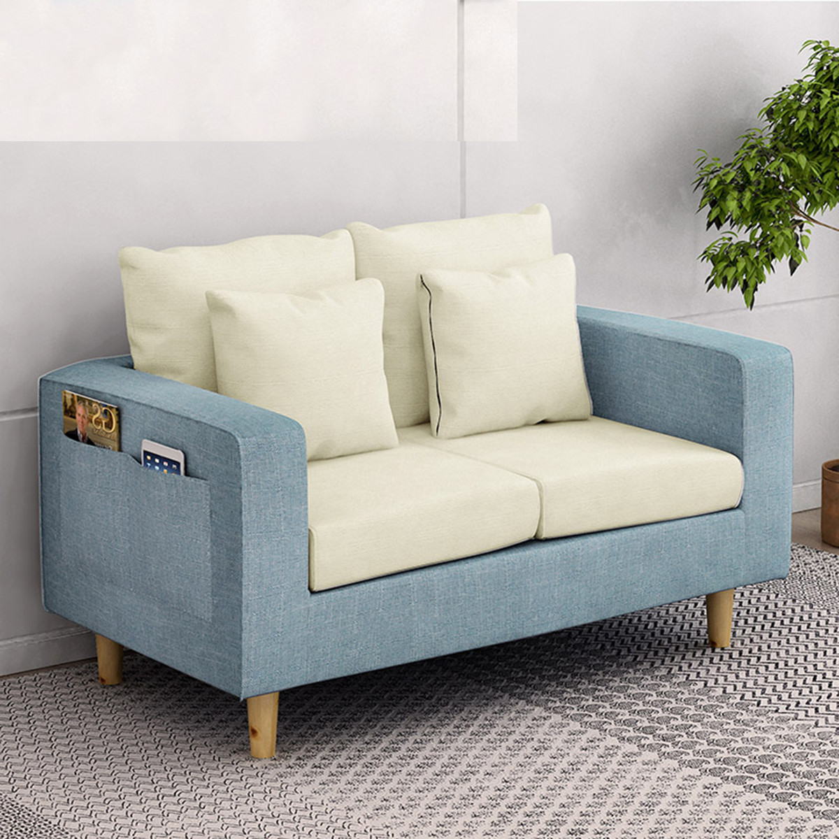 欧式布艺沙发简约单人沙发客厅小沙发小户型懒人沙发