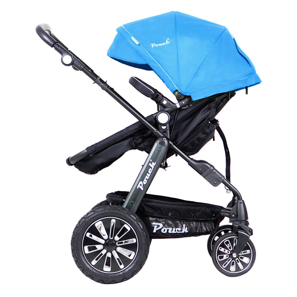 pouch婴儿推车儿童车宝宝手推车高景观避震轻便折叠可坐躺bb车p68
