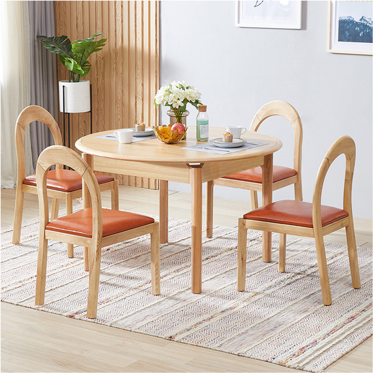 「倾心」北欧家具餐桌圆餐台简约小户型餐厅圆桌日式吃饭桌子家用