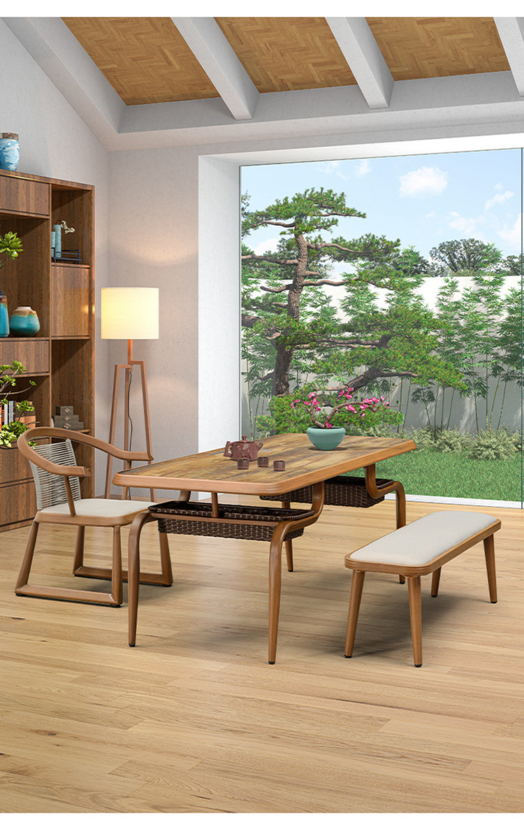 新中式茶桌椅组合禅意茶室阳台日式茶台户外功夫茶几泡茶喝茶茶桌