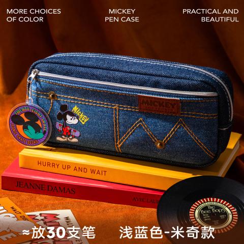 迪士尼 笔袋小学生文具盒男童米奇复古高颜值耐脏大容量铅笔袋简约文具袋 图片 6