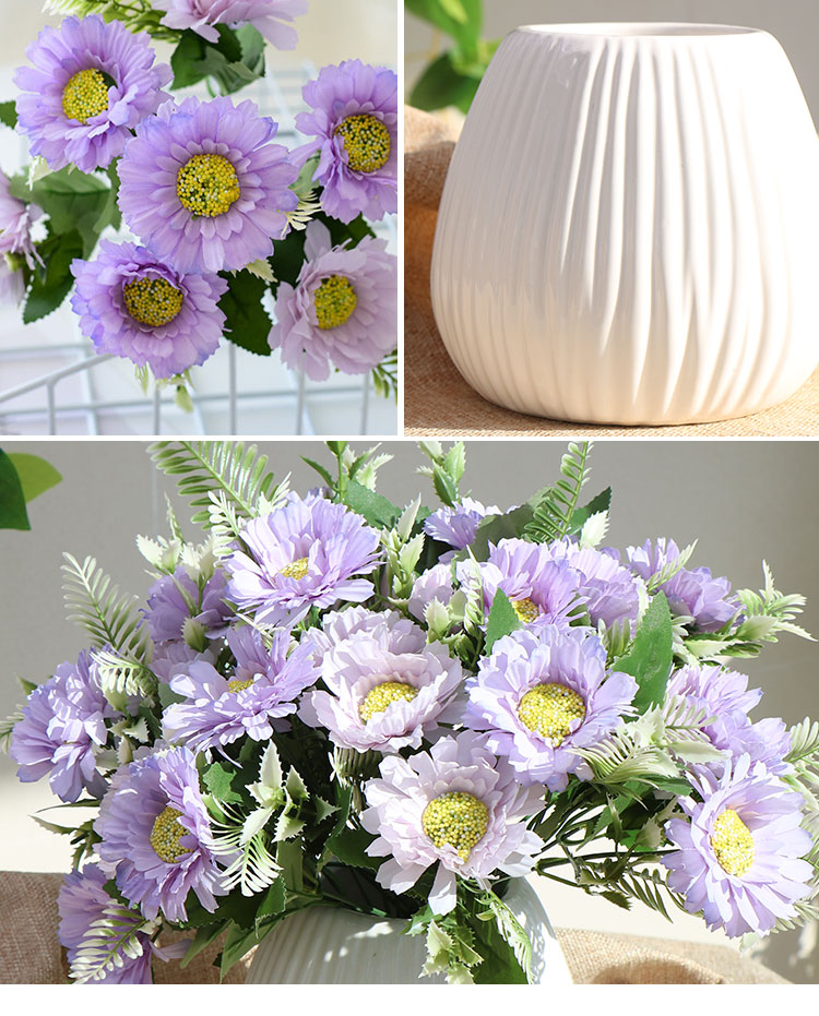 万寿菊北欧ins风防真花插花花束客厅假花仿真花装饰餐桌花艺摆件