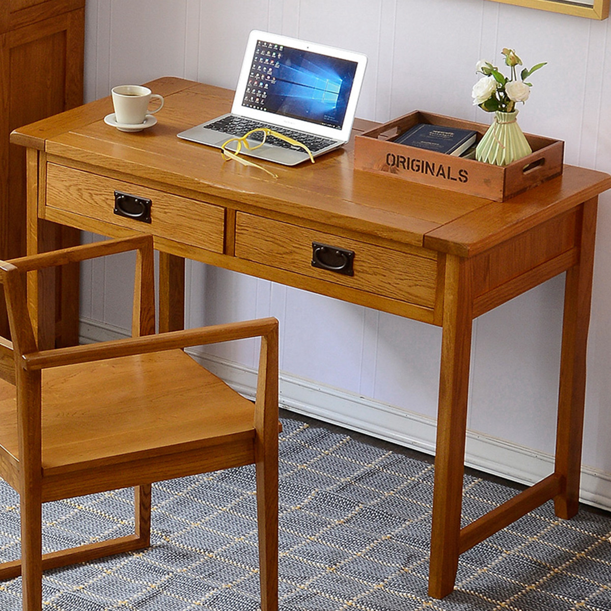 雅林北美进口白橡木办公桌oayj137-tda带抽屉书桌电脑桌color其它颜色