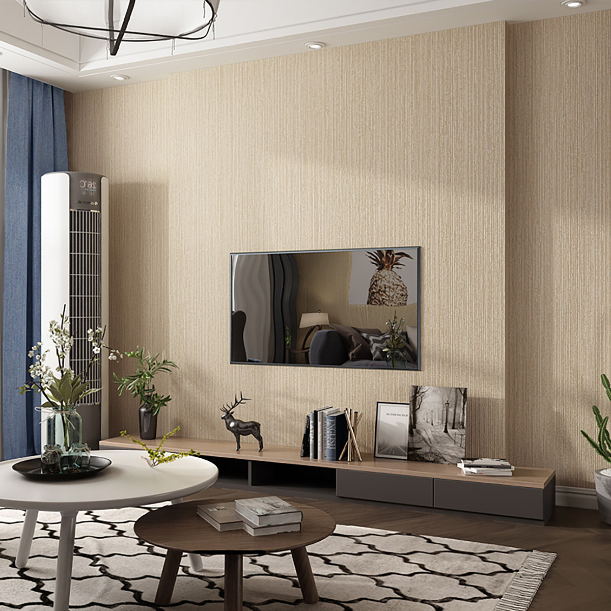 米素 灰色壁纸简约现代客厅背景墙壁纸卧室素色墙纸书房 芮丝