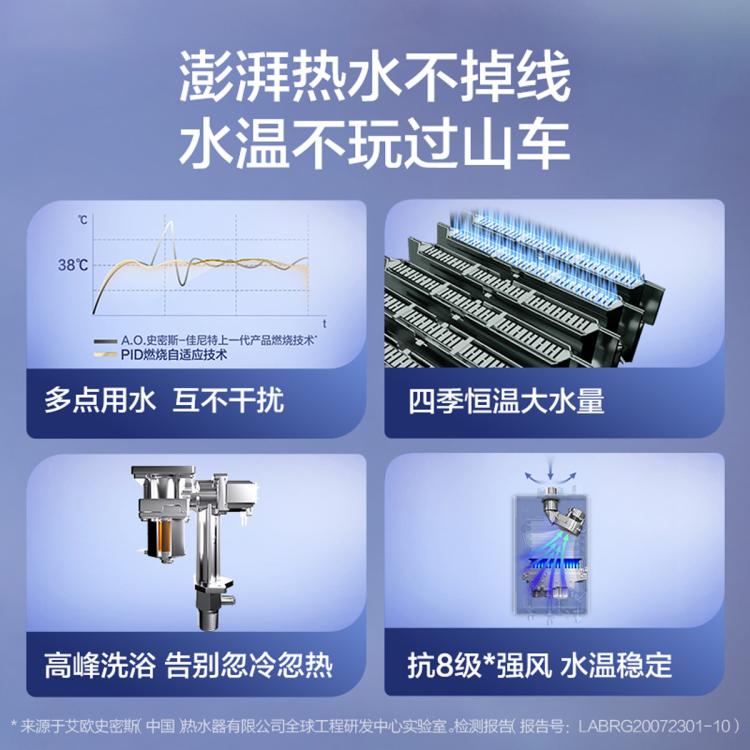 佳尼特 史密斯佳尼特零冷水燃气热水器TJ1不锈钢换热器包8年包换16升