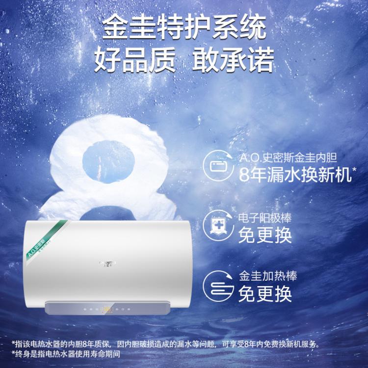 佳尼特 史密斯佳尼特免更换镁棒电热水器JC1金圭内胆包8年双棒分离速热
