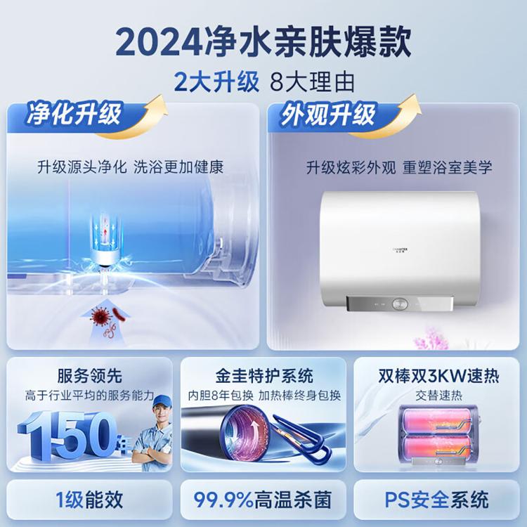 佳尼特 AO史密斯佳尼特电热水器HTB超薄双胆扁桶双3KW速热专利免清洗