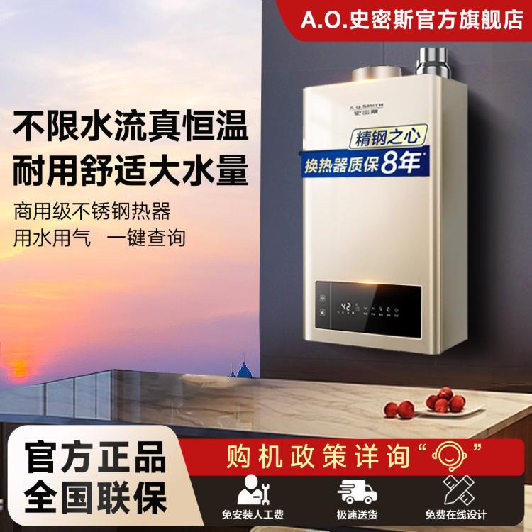 A.O.SMITH 史密斯13/16升燃气热水器TM5不锈钢换热器更耐用 负压更安全 恒温
