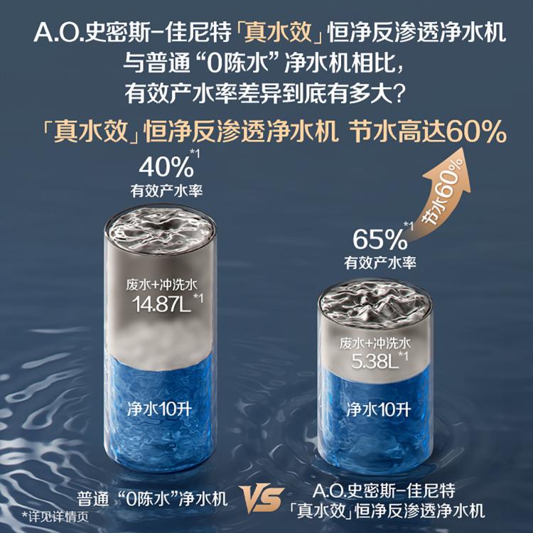 佳尼特 史密斯佳尼特净水器厨下净饮机专利6年RO膜全时高水效CR3000AE1
