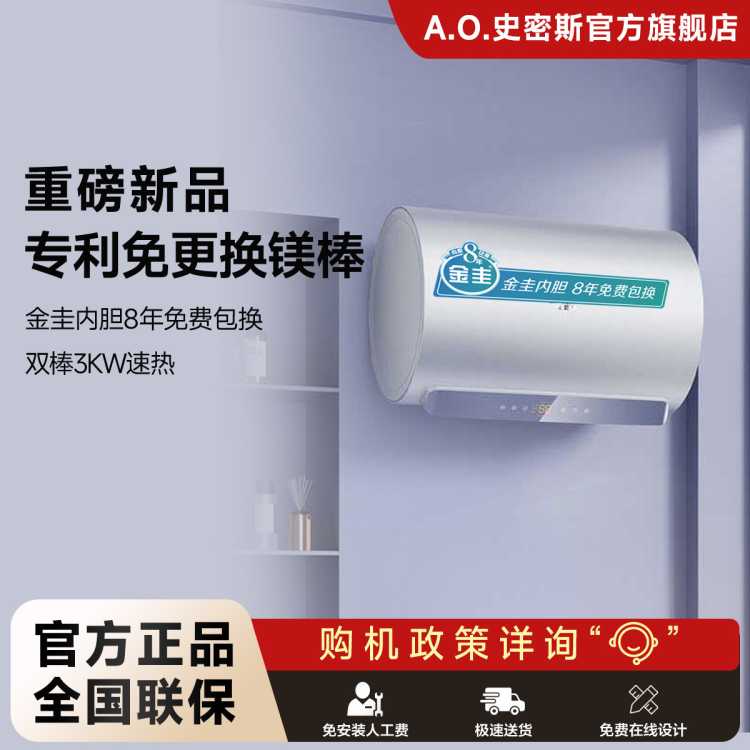 佳尼特 史密斯佳尼特免更换镁棒电热水器JC1金圭内胆包8年双棒分离速热