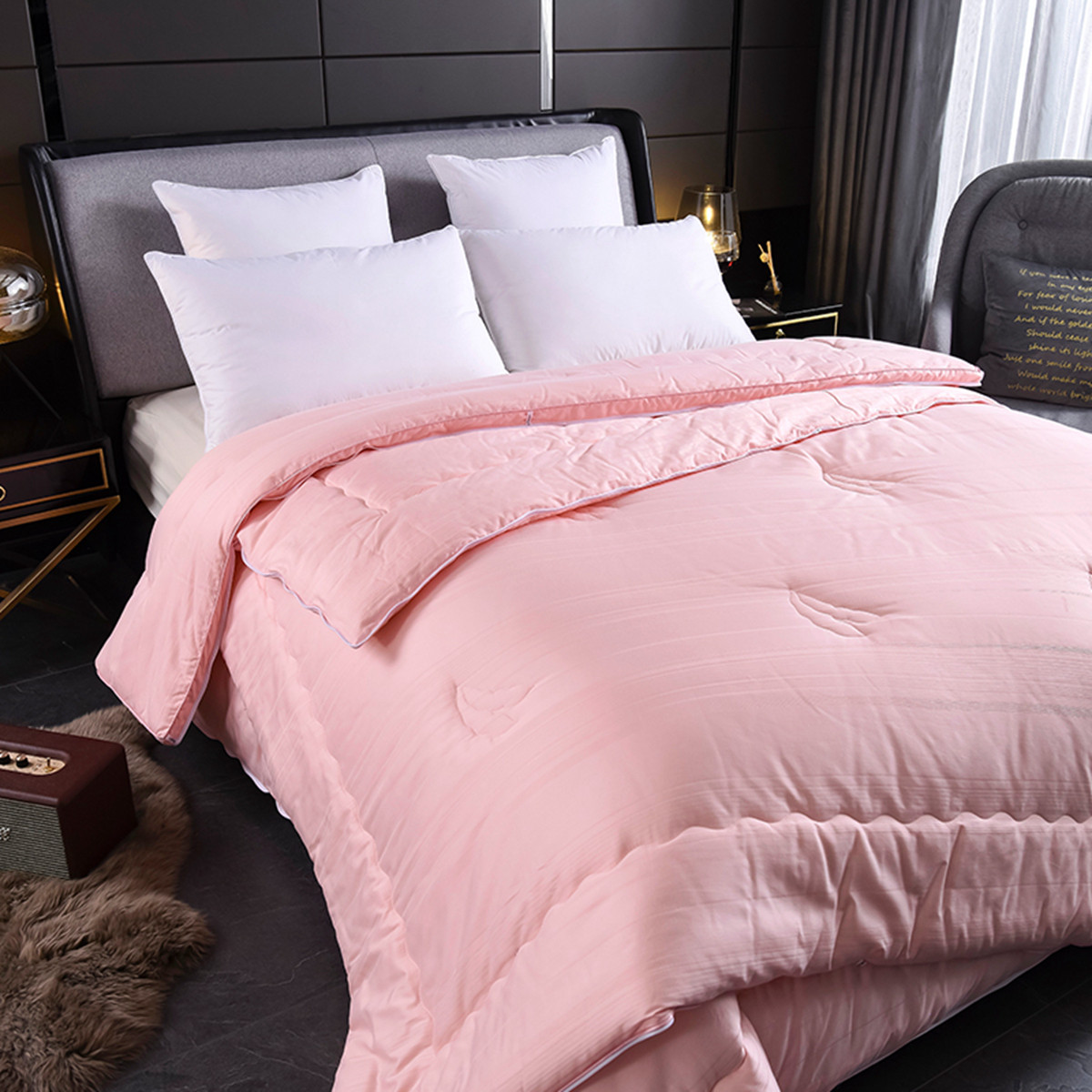 字母双胞胎被子被芯二合一拉链全棉大豆纤维春秋加厚冬被