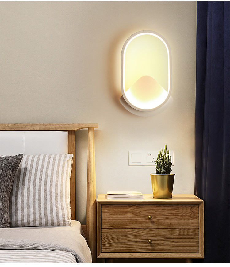 志高壁灯现代简约背景墙壁灯卧室灯具创意过道灯免接线床头客厅灯