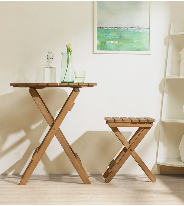 折叠桌子吃饭桌便携竹实木小户型餐桌家用休闲方桌现代简约