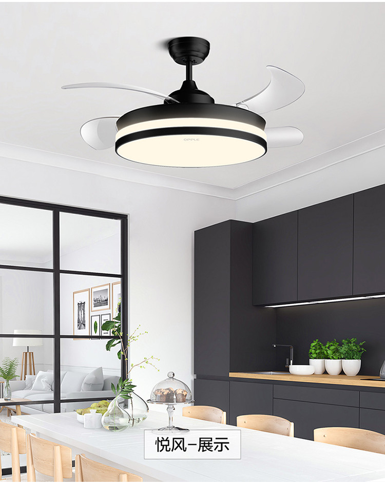 欧普照明隐形扇风扇吊灯客厅餐厅卧室家用现代风扇灯
