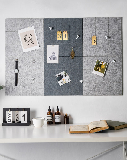 欧式简约纯色毛毡留言板墙上墙面个性壁饰创意客厅家居装饰品挂饰