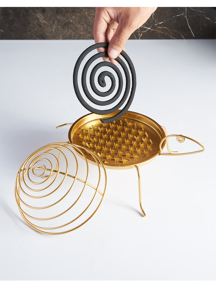 现代简约创意蚊香盒架子铁艺镂空鸟笼摆件家用客厅卧室房间装饰品