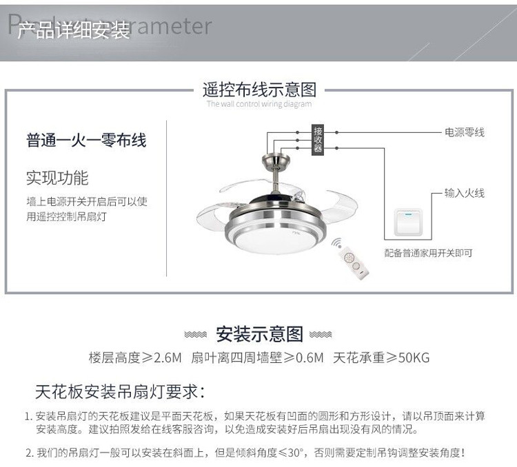 风扇灯安装教程图片