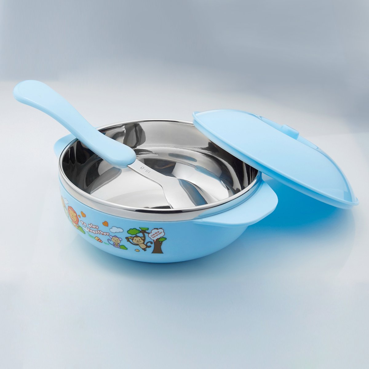 儿童餐具宝宝餐碗辅食勺训练筷学习叉婴儿不锈钢餐碗便携套装