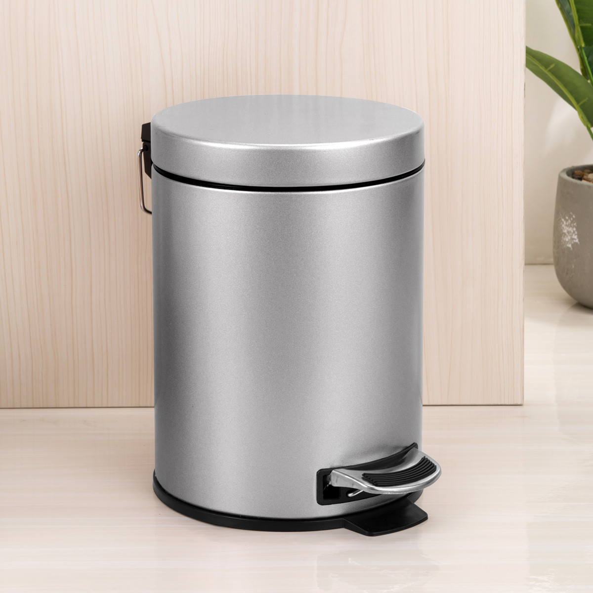 脚踩式缓降垃圾桶有盖脚踏式不锈钢高级静音家用办公室用