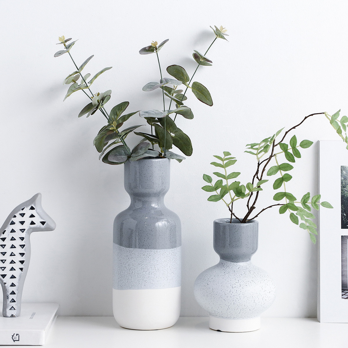 卧室书房仿真花假话插花干花摆设欧式简约现代电视柜办公室装饰品花器