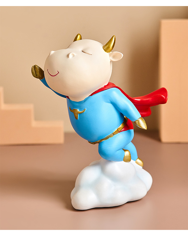 萌趣卡通牛气冲天系列摆件创意书房卧室家居装饰时尚工艺饰品摆设