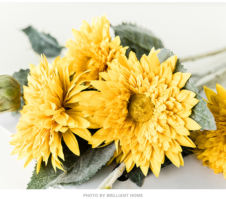 北欧小清新向日葵阳光绿植仿真花摆件客厅房间卧室电视柜干花插花家居