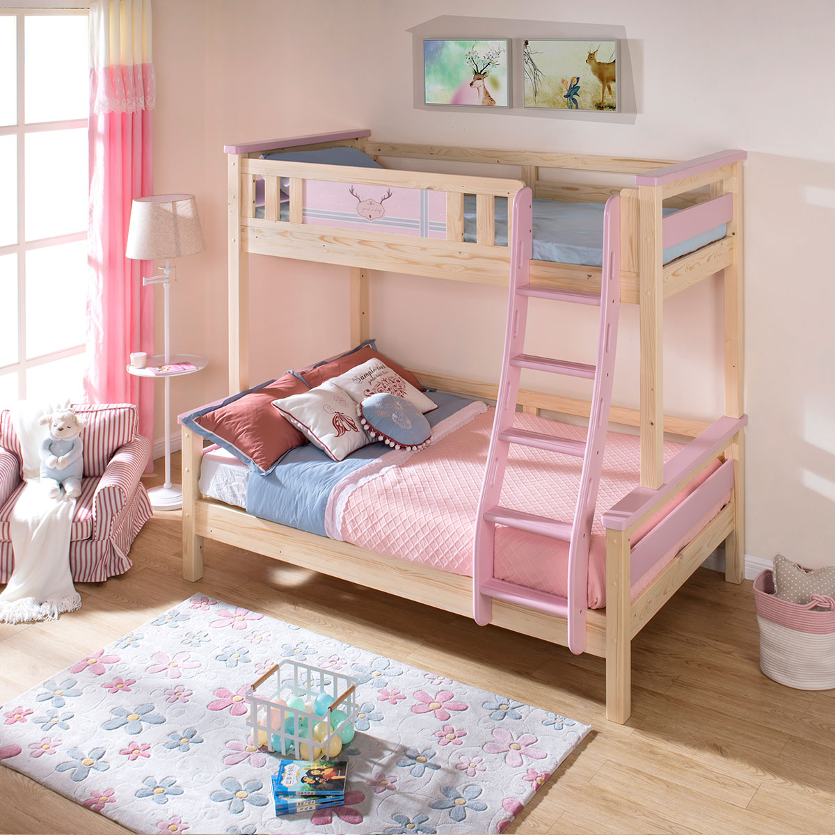 【24日早10点到手价4099元起】实木儿童床上下床高低床1.