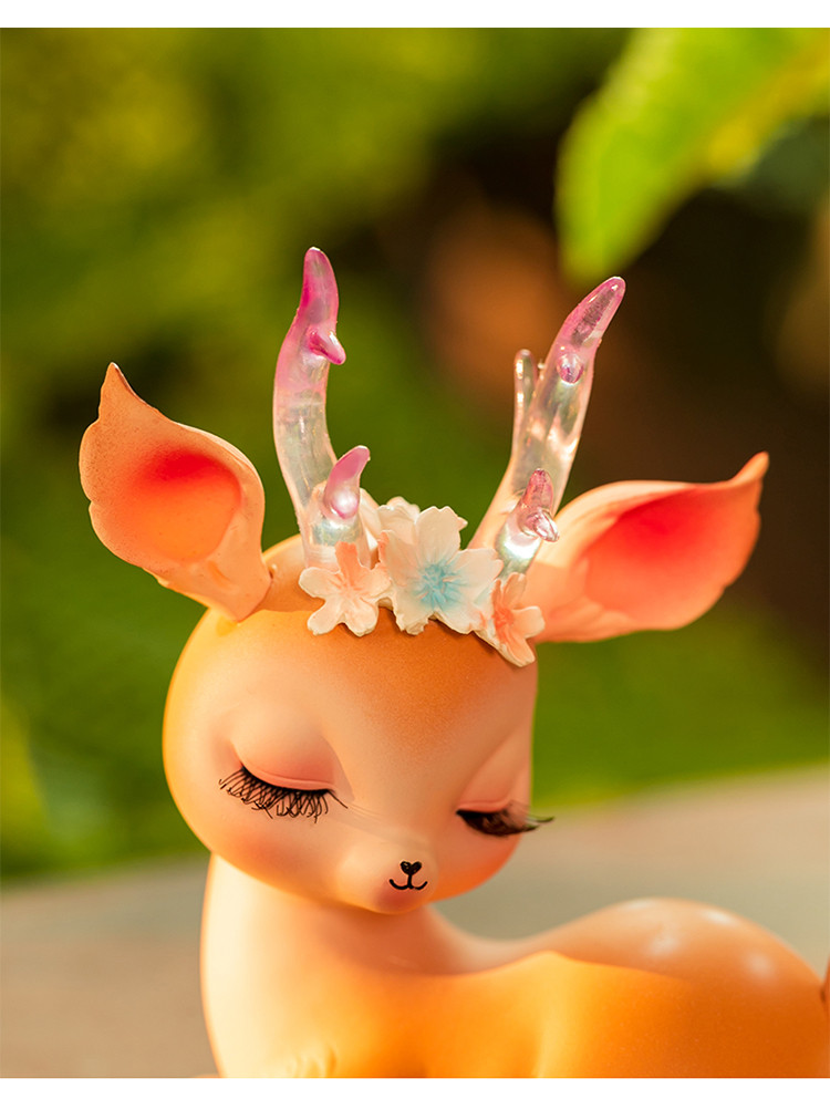 ins风花韵小鹿摆件玄关客厅卧室车载家居装饰品创意摆设祝福礼物