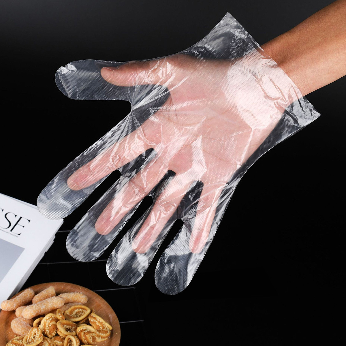 100只装一次性塑料手套美容美发家用餐饮一次性加厚手套