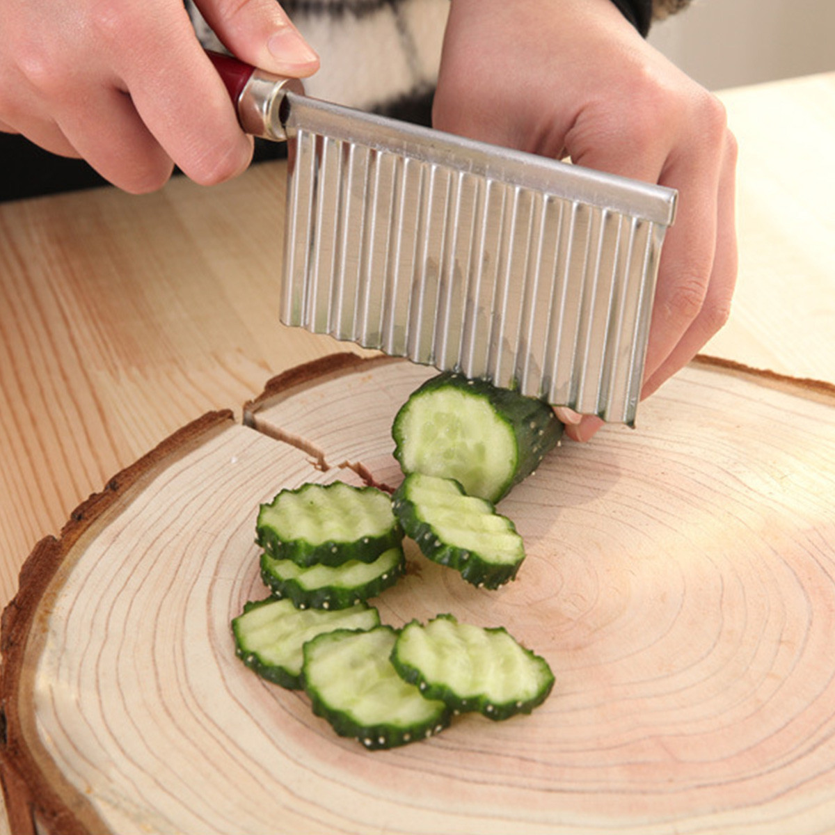 2个装多功能切菜器波浪形土豆切花刀不锈钢土豆切刀薯条切条器