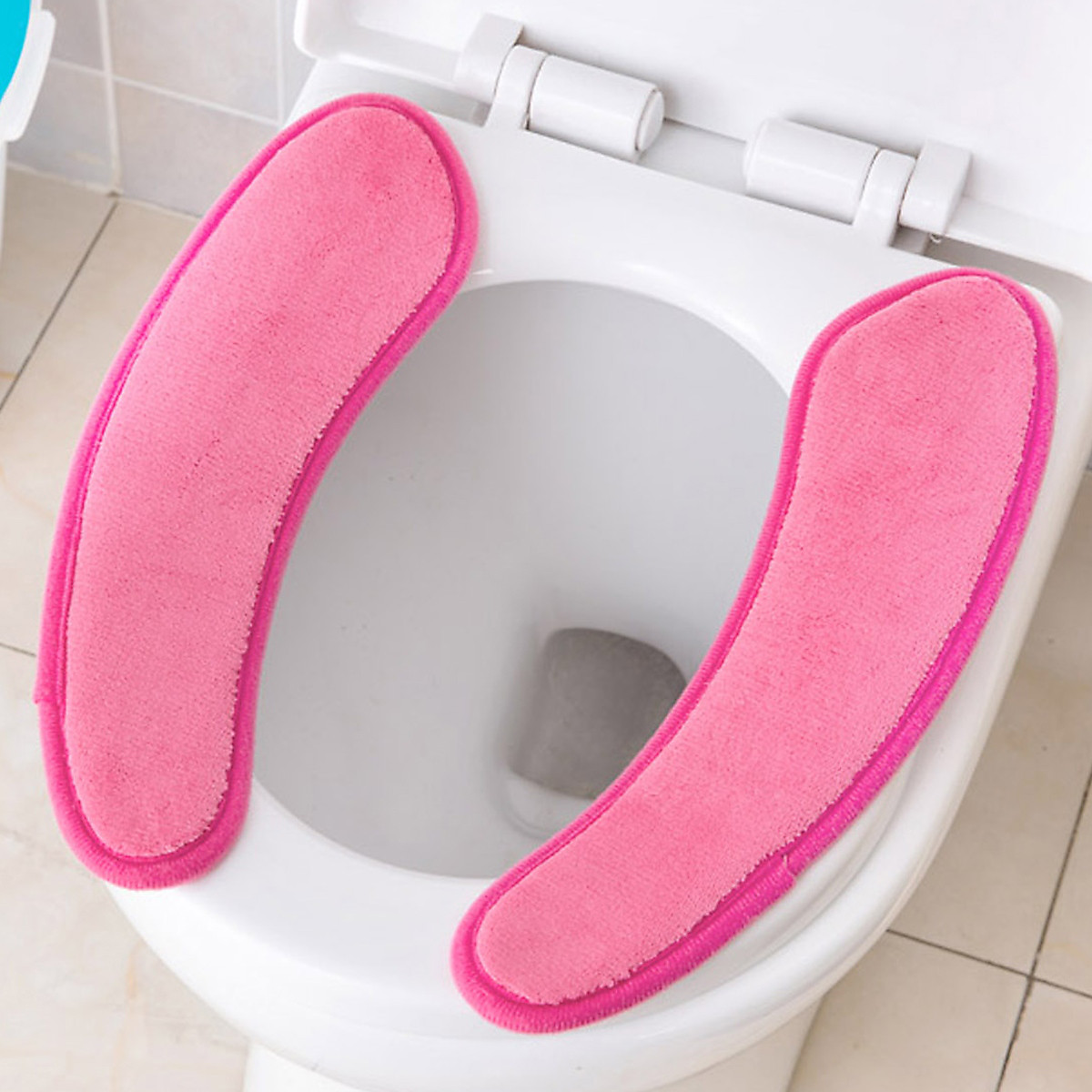 2双 法兰绒保暖粘贴式马桶垫 马桶圈马桶套马桶垫