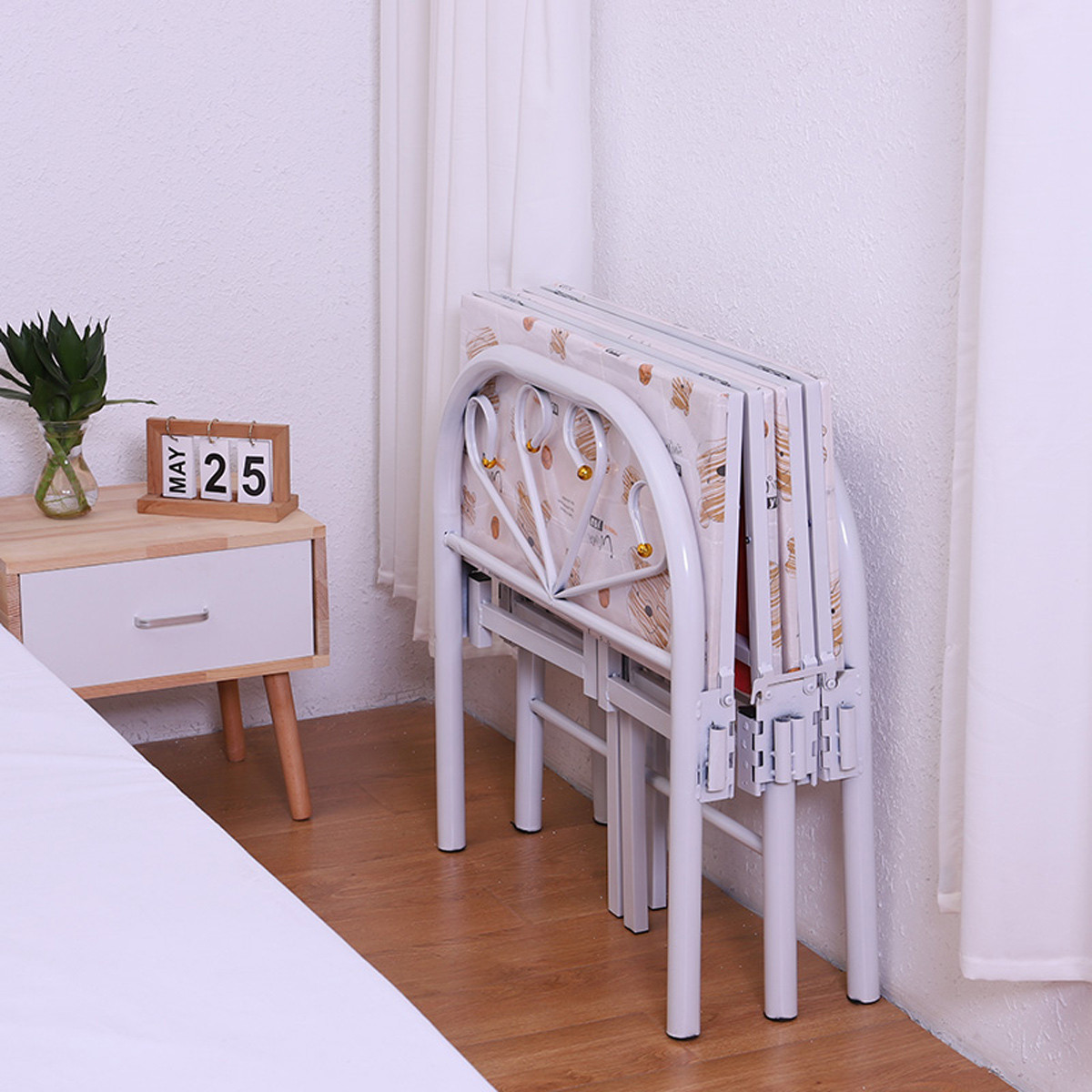 折叠床加固加厚带护栏简易婴儿床男女公主床铁艺小床铁床小孩床