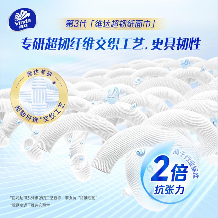 维达 【湿水不易破】维达抽纸超韧纸巾130抽6包卫生纸-新旧随机发