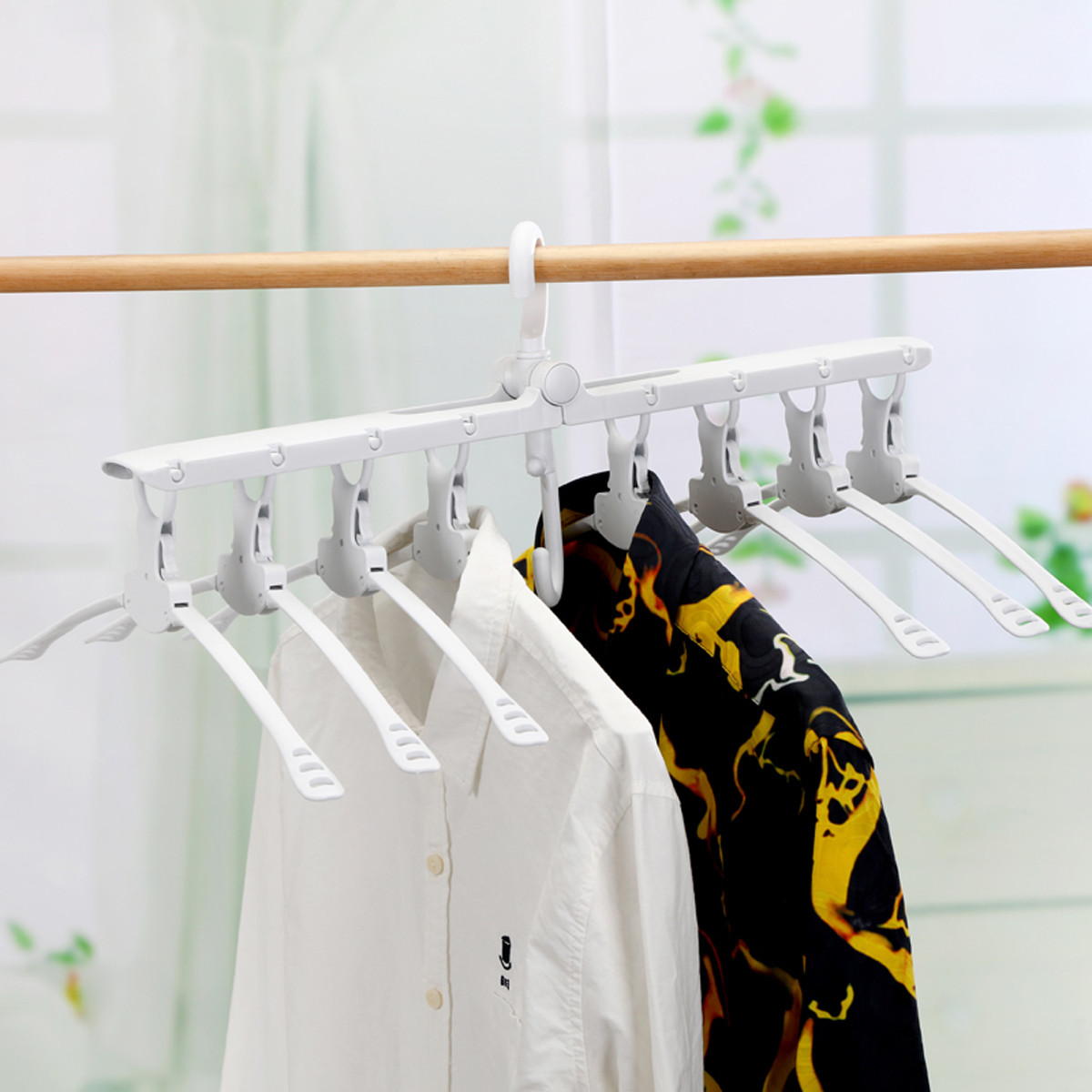 多功能塑料衣架室内收缩内衣折叠收纳抖音神器衣服架魔术晾衣撑子