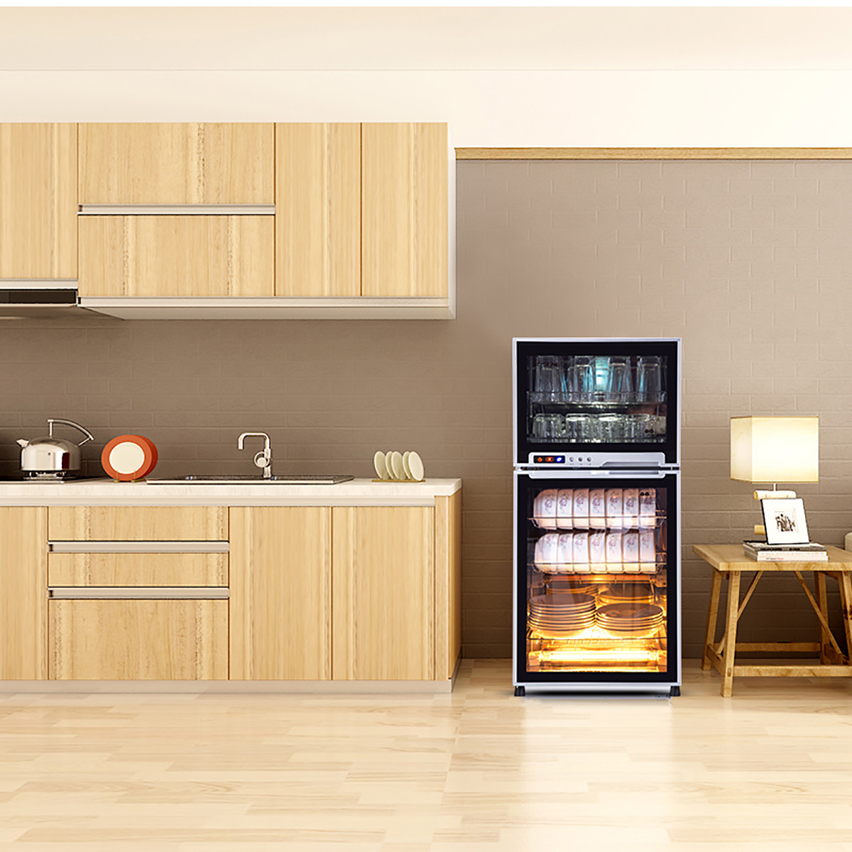 家用二代光波立式消毒碗柜 双门商用柜式大型家用柜 ztp120-f