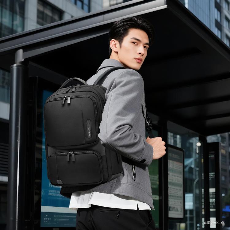 新秀丽 商务背包休闲双肩包大容量电脑包轻奢百搭书包 AN0