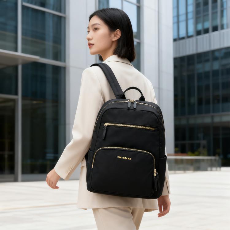 新秀丽 【百搭通勤】双肩包女士商务通勤休闲大容量织物高颜值书包TU8