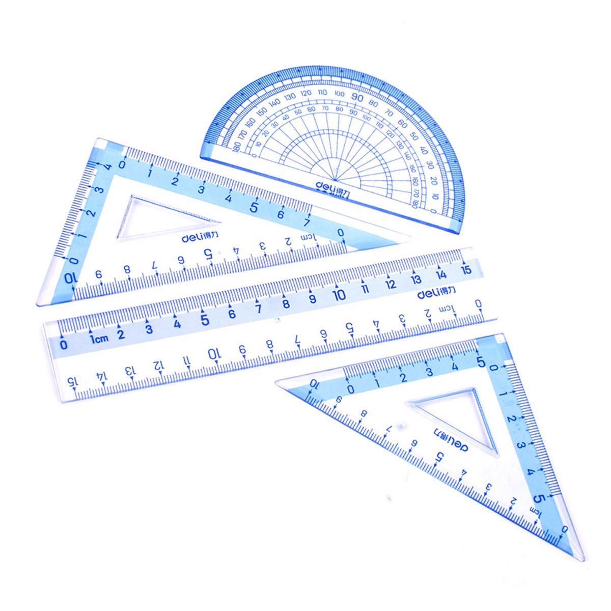 圆规套尺直尺三角尺圆规套多功能学习套绘画套装透明尺4件8件套考试套