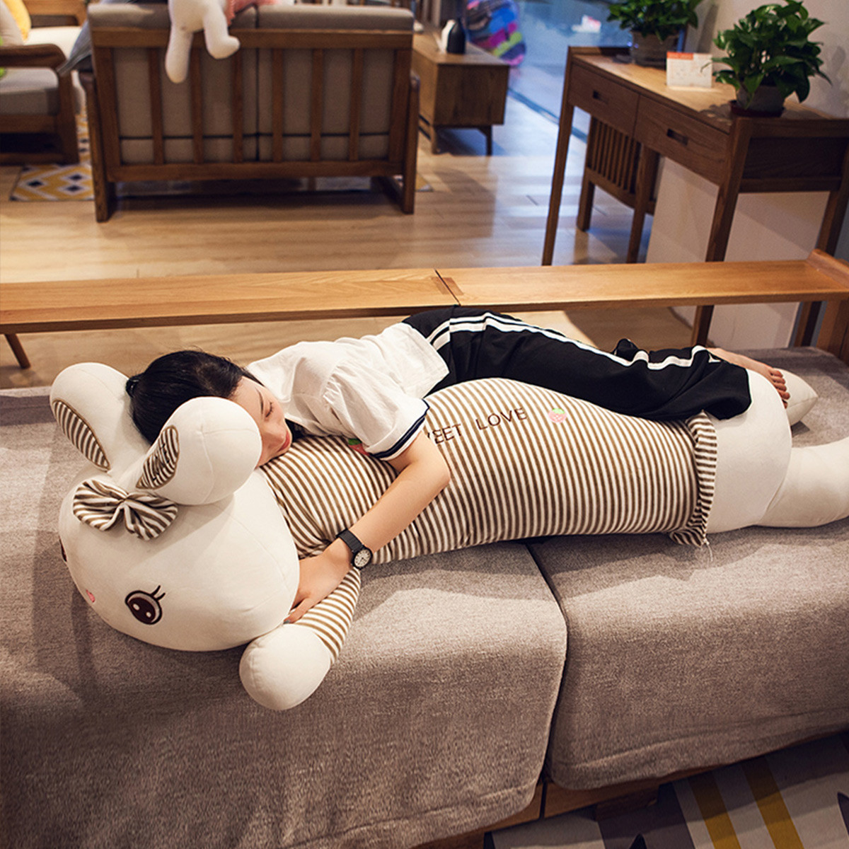 睡觉抱枕兔子毛绒玩具枕头可爱女生布娃娃公仔送女友超柔软体玩偶生日