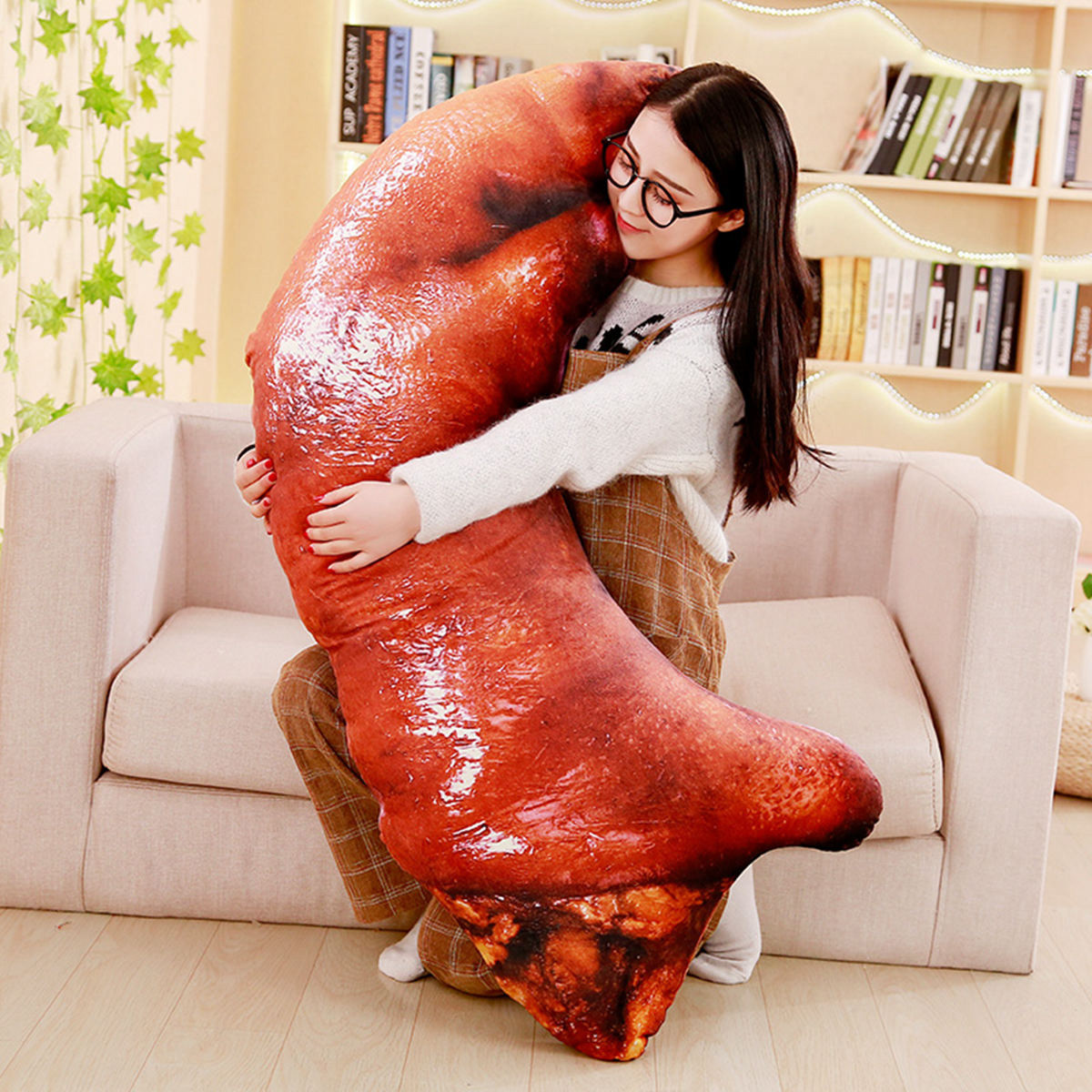 大猪蹄子创意仿真食物零食抱枕搞怪毛绒玩具女生娃娃生日礼物烤猪蹄款