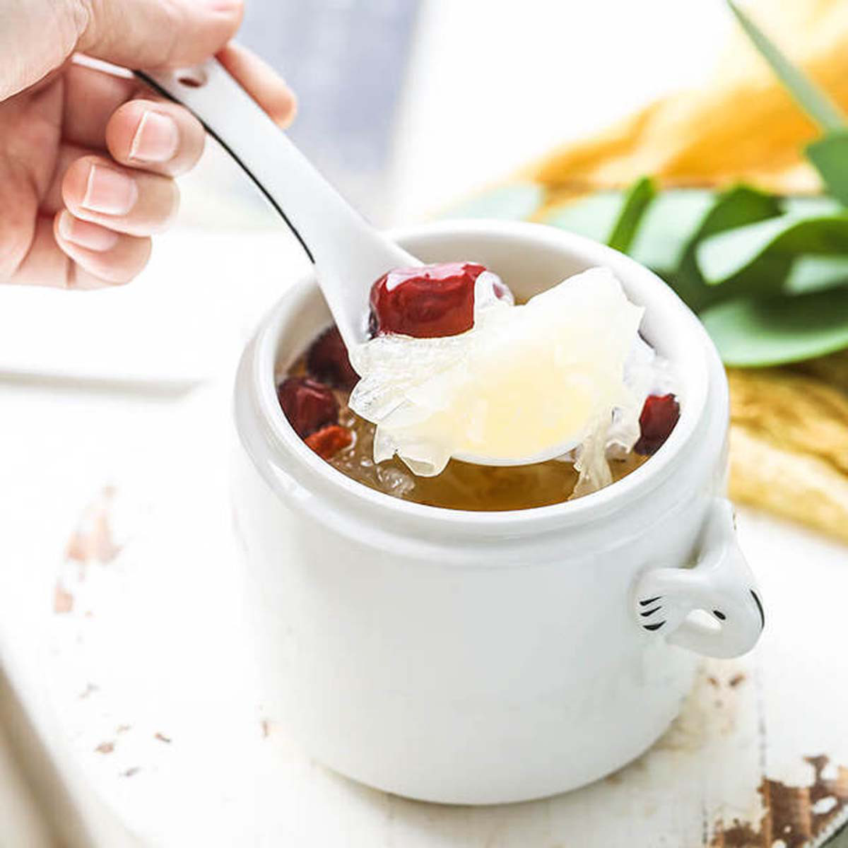 北欧陶瓷燕窝炖盅带盖隔水炖盅内胆蒸汤盅大号家用双耳黑边炖罐